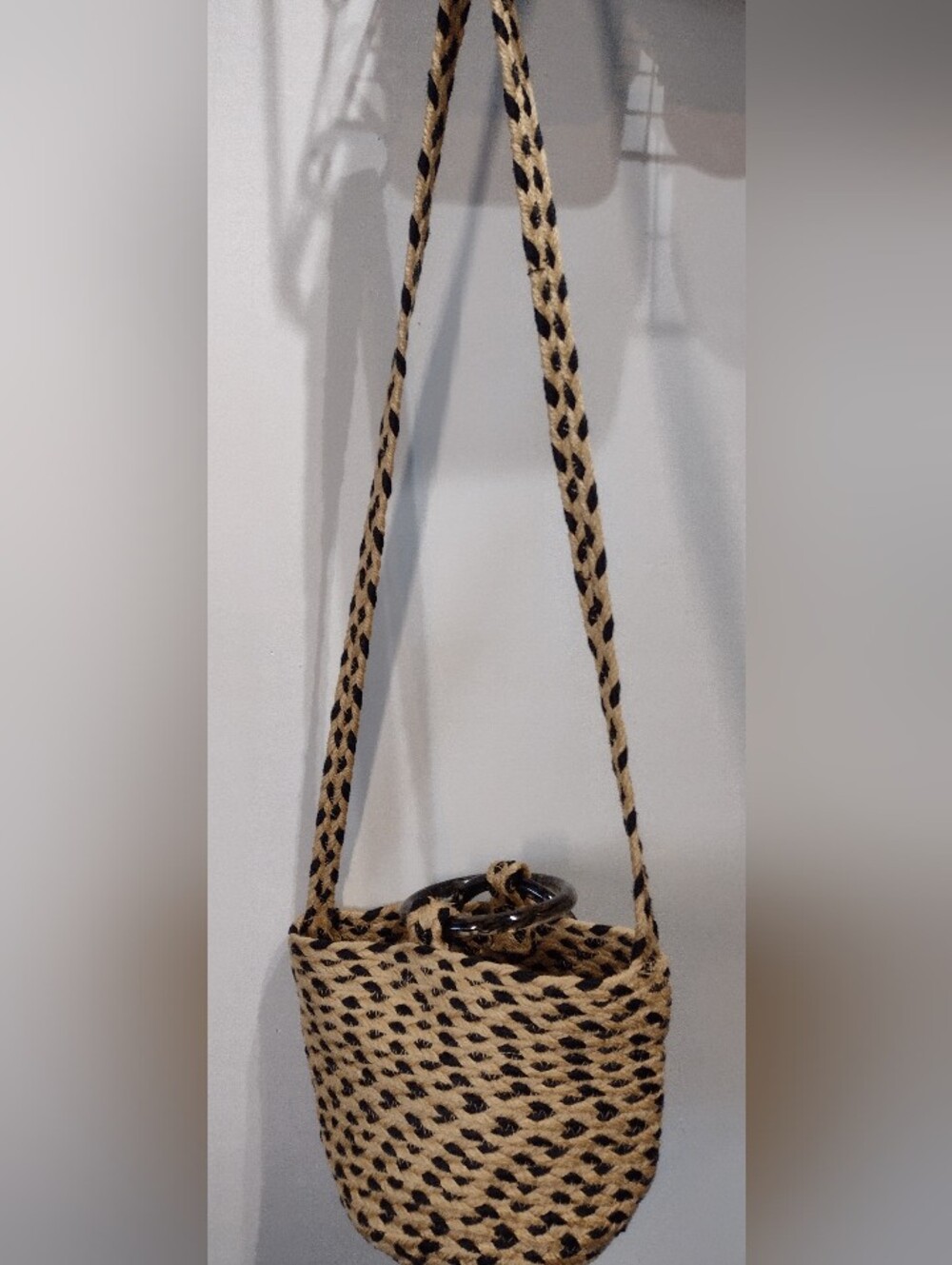 Aritzia-Main Character Woven Jute Crossbody Bag- Boho Hippy Natural Neutral Chic - Picture 3 of 8